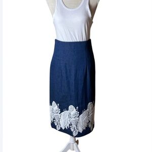 CREATURES OF THE WIND Long Denim Skirt